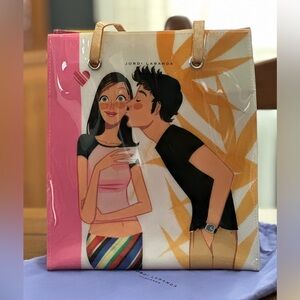 Vintage Jordi Labanda Pink and Orange Graphic Tote Bag